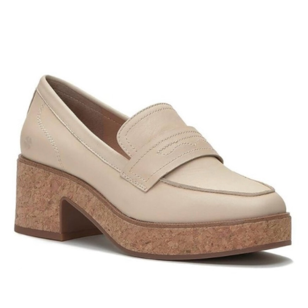 Lucky Brand Palti Cork Platform Penny Loafers in Vanilla Davis